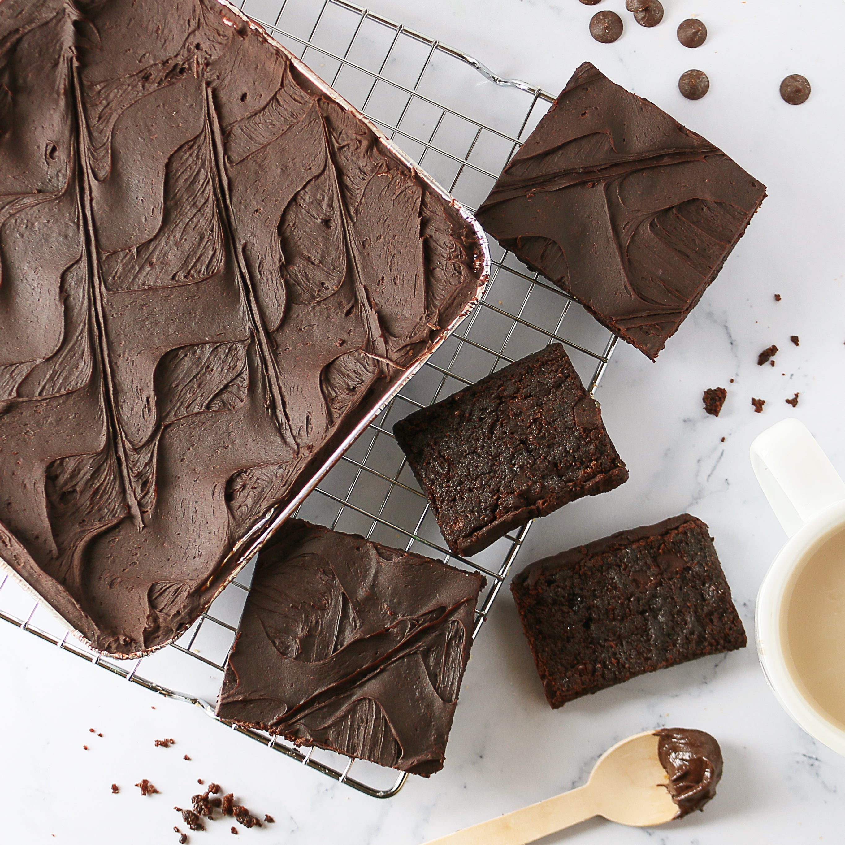 Iced Brownie Crumb Cake